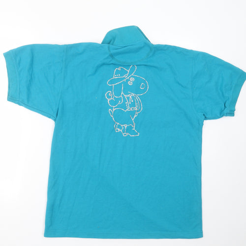 Kustom Kit Womens Blue  Cotton Basic Polo Size M Collared - dog