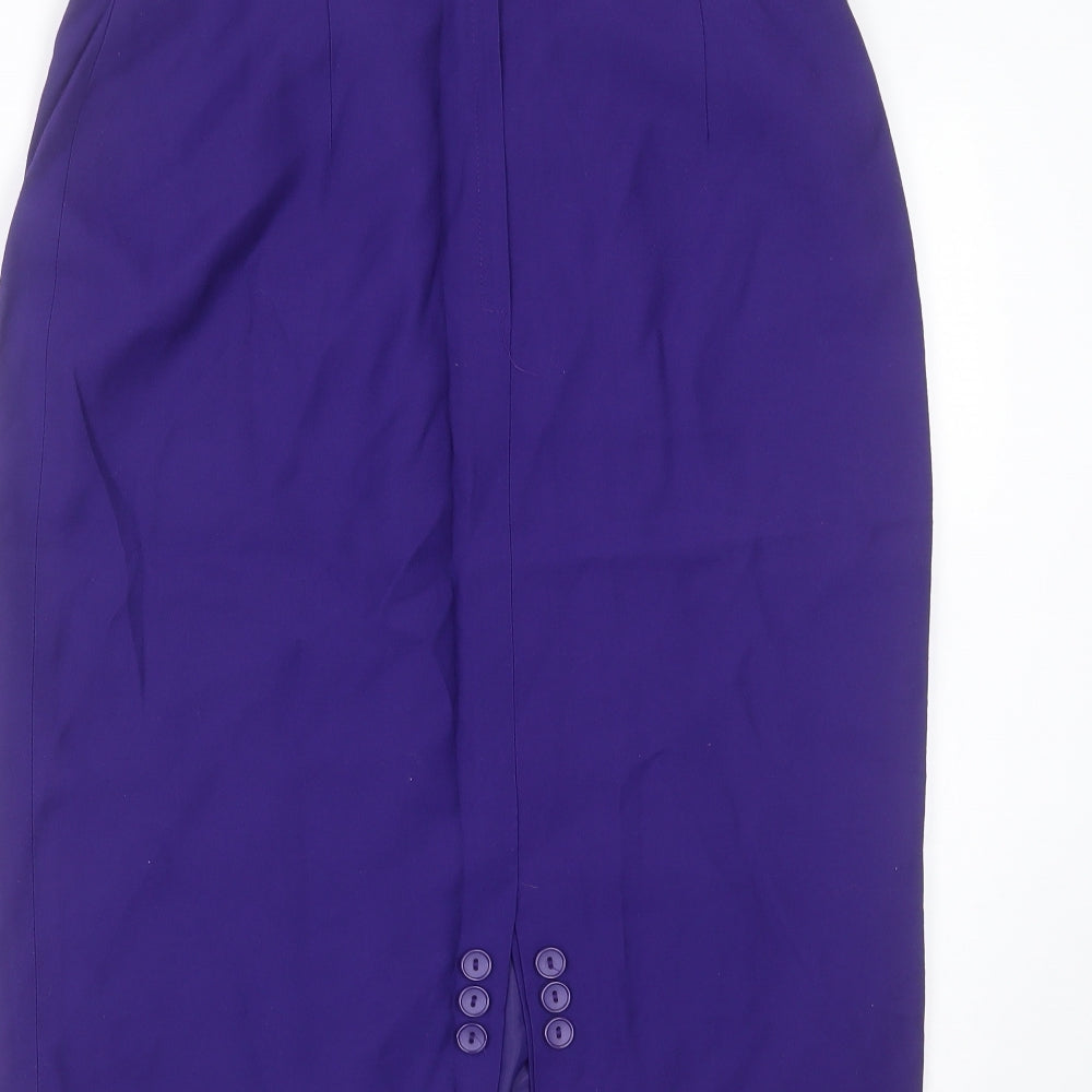 Etam Womens Purple  Polyester Straight & Pencil Skirt Size 14