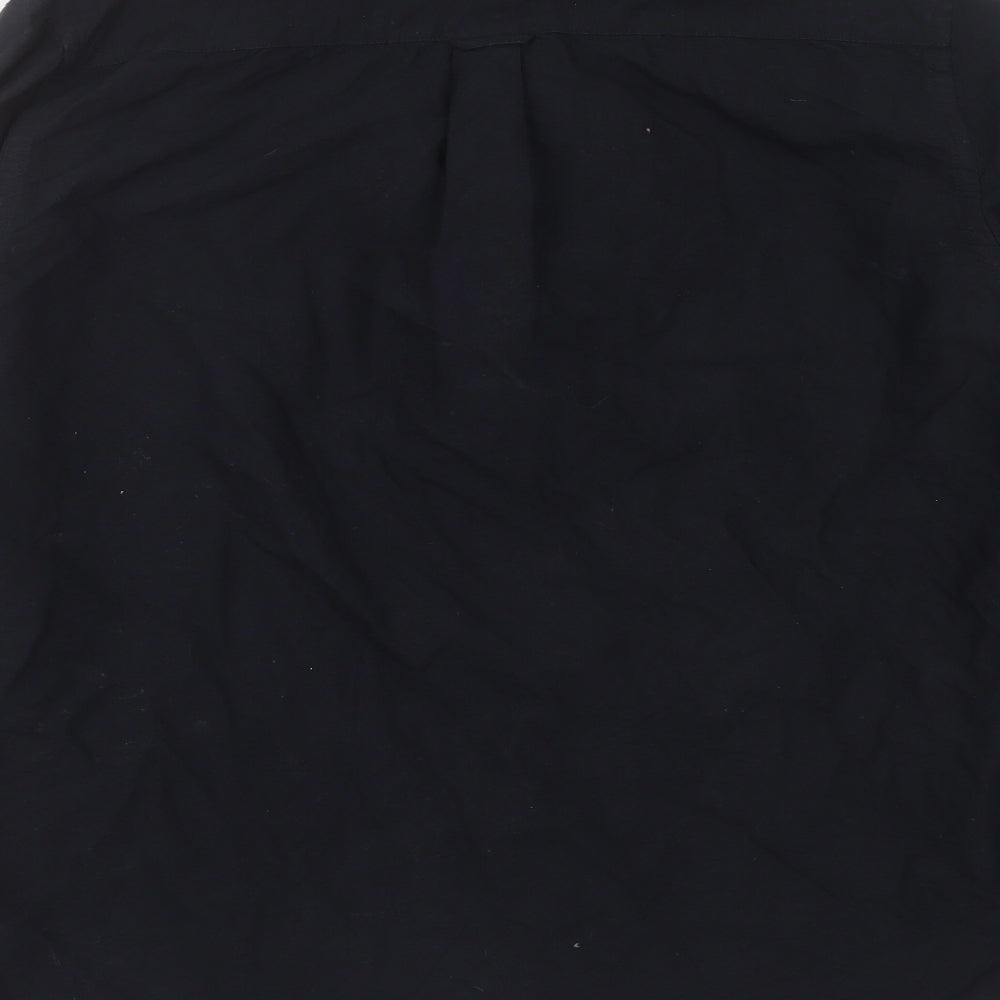 NEXT Mens Black  Cotton  Button-Up Size L Collared Button