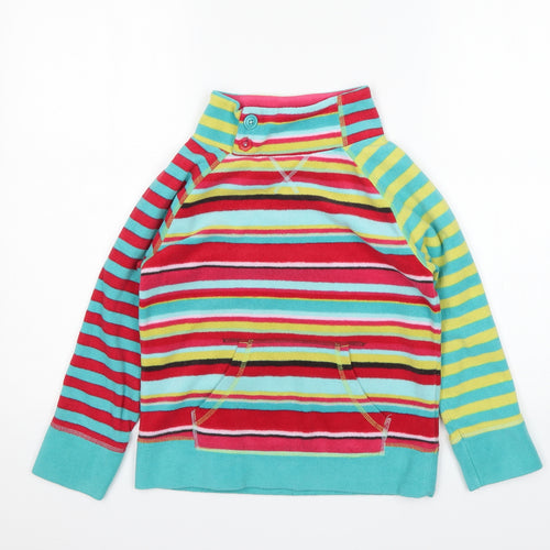 NEXT Girls Multicoloured Striped Polyester Pullover Sweatshirt Size 8 Years