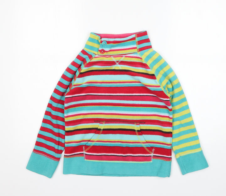 NEXT Girls Multicoloured Striped Polyester Pullover Sweatshirt Size 8 Years