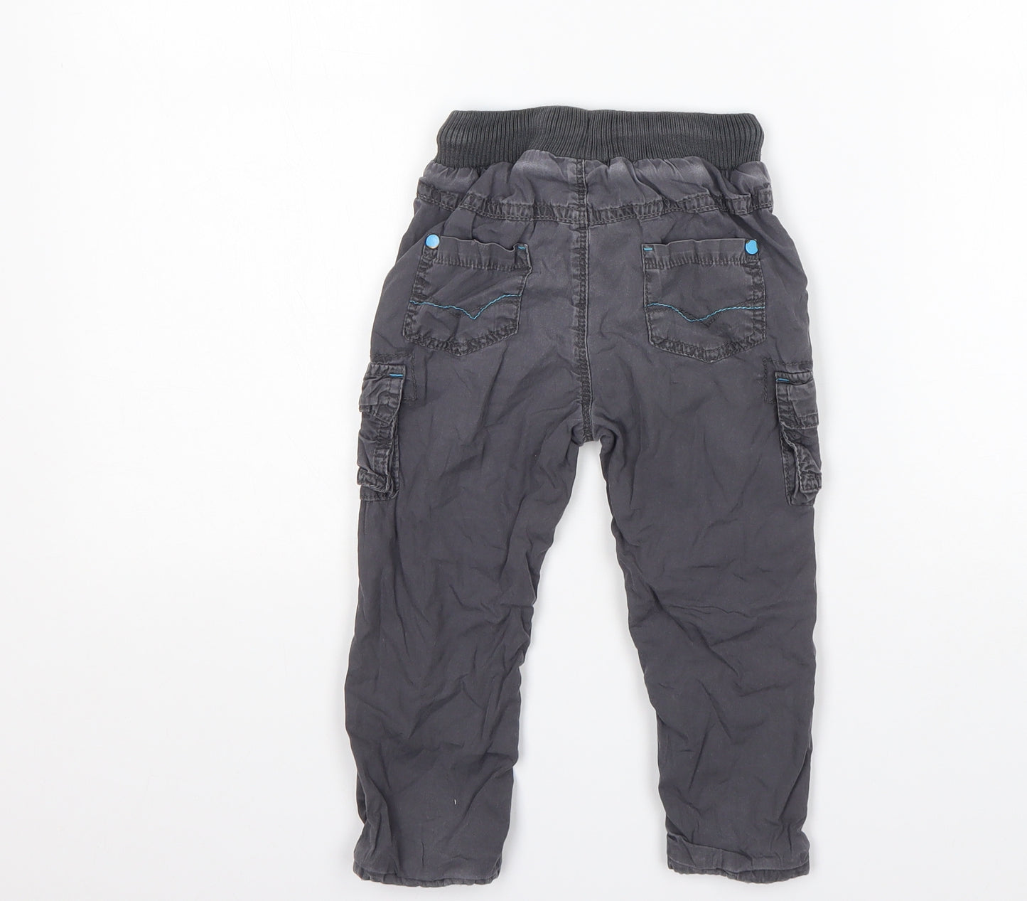 George Boys Grey  Cotton Cargo Trousers Size 18-24 Months