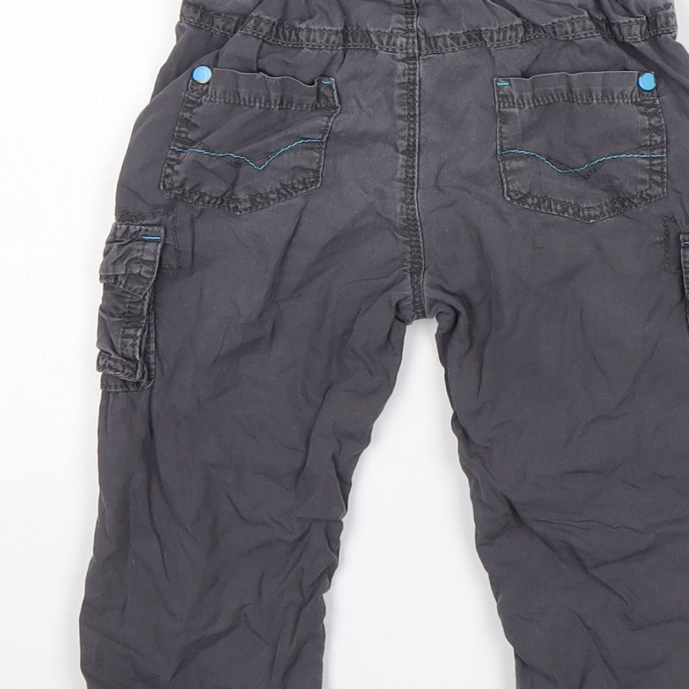 George Boys Grey  Cotton Cargo Trousers Size 18-24 Months