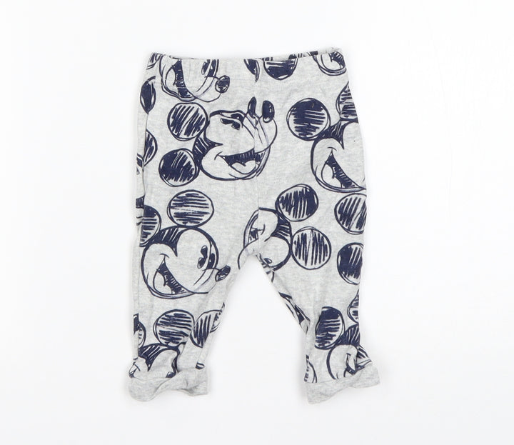 George Boys Multicoloured Animal Print Cotton Sweatpants Trousers Size 3-6 Months   - Mickey Mouse