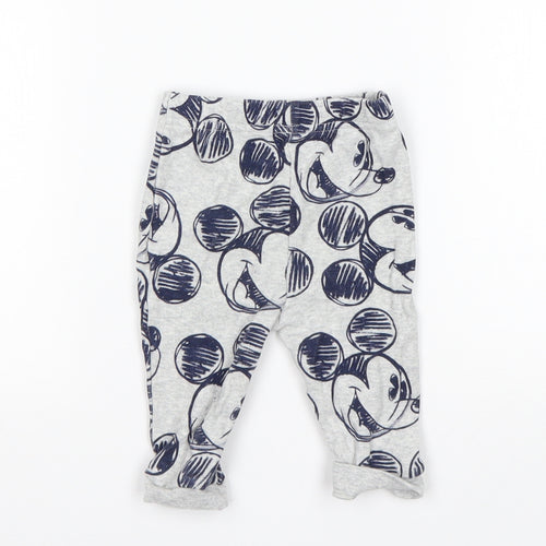 George Boys Multicoloured Animal Print Cotton Sweatpants Trousers Size 3-6 Months   - Mickey Mouse