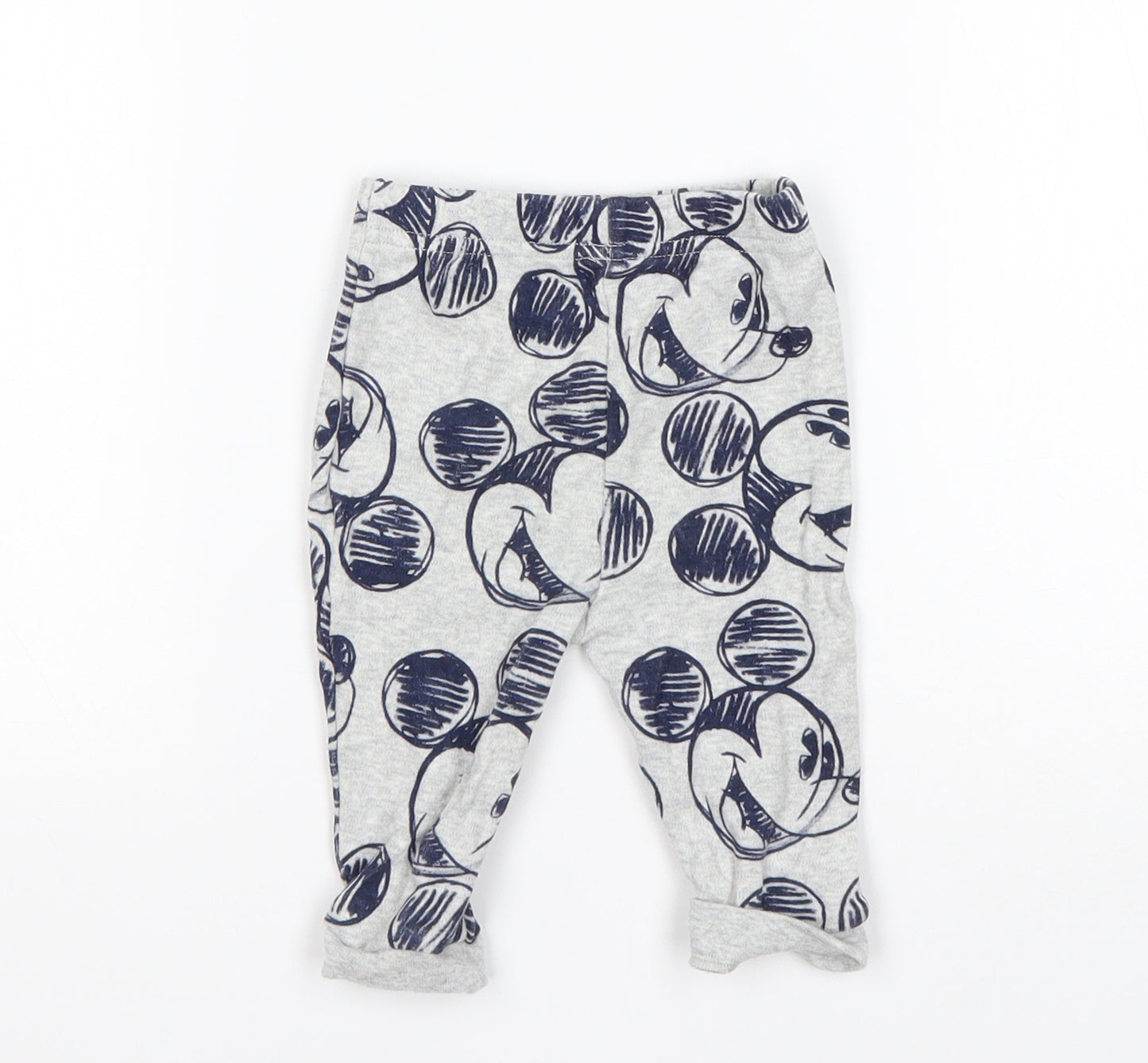 George Boys Multicoloured Animal Print Cotton Sweatpants Trousers Size 3-6 Months   - Mickey Mouse