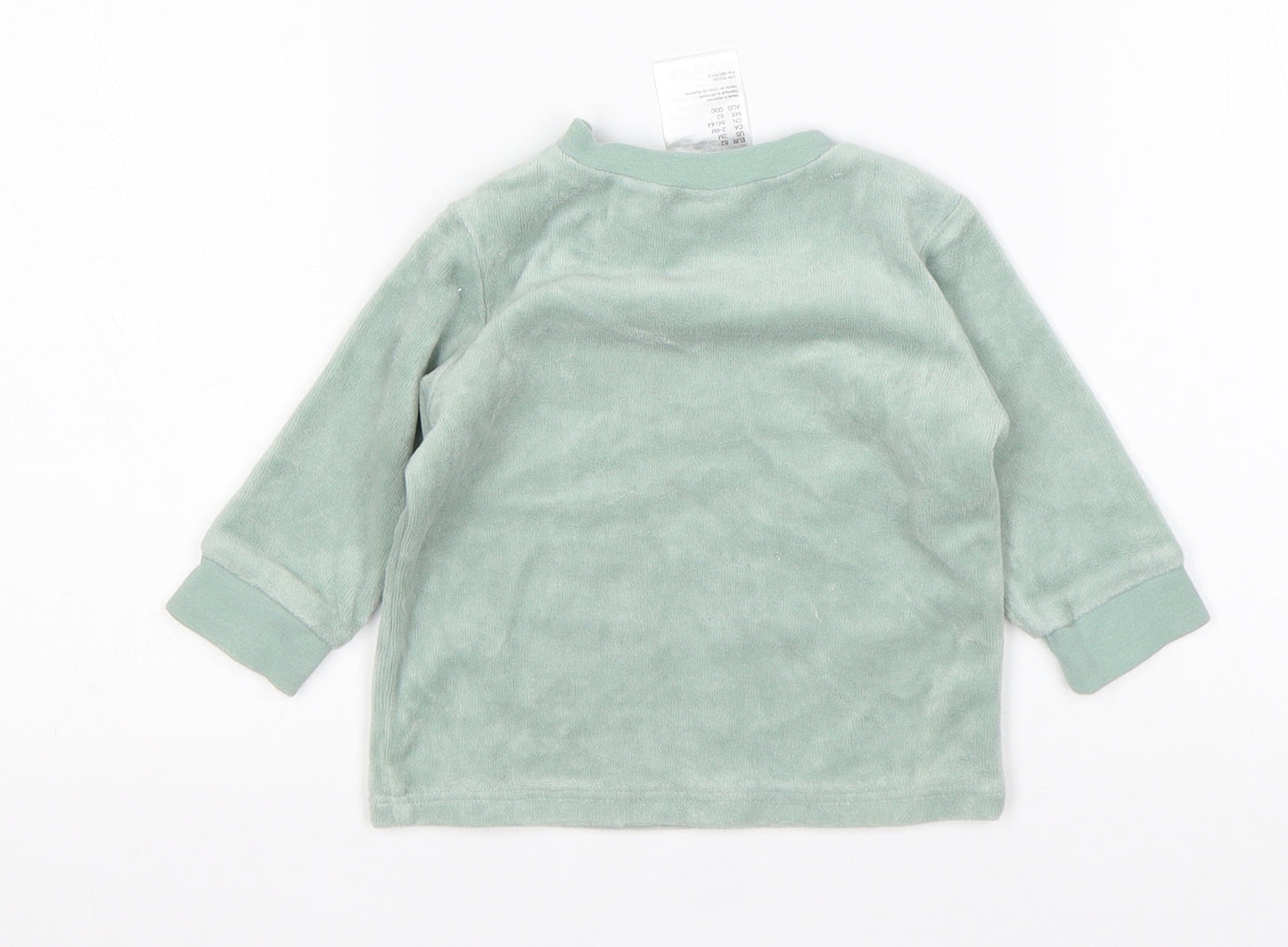 H&M Boys Green Animal Print Cotton Pullover Jumper Size 3-6 Months