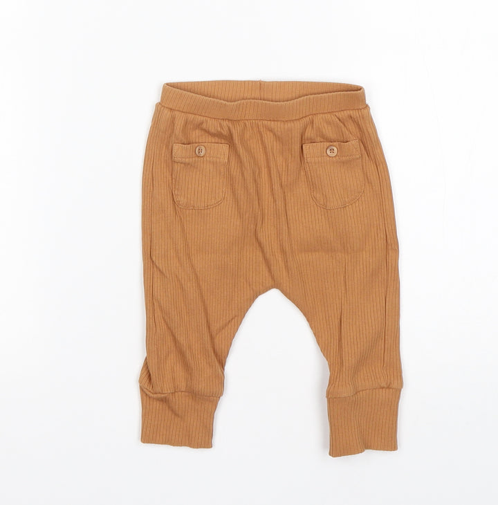 TU Boys Brown Cotton Sweatpants Trousers Size 3-6 Months