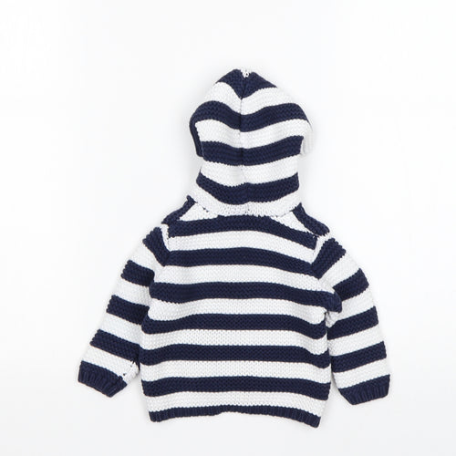 Mini Club Boys Multicoloured Striped Cotton Cardigan Jumper Size 0-3 Months