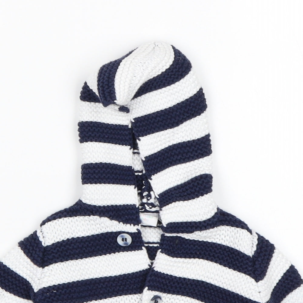 Mini Club Boys Multicoloured Striped Cotton Cardigan Jumper Size 0-3 Months
