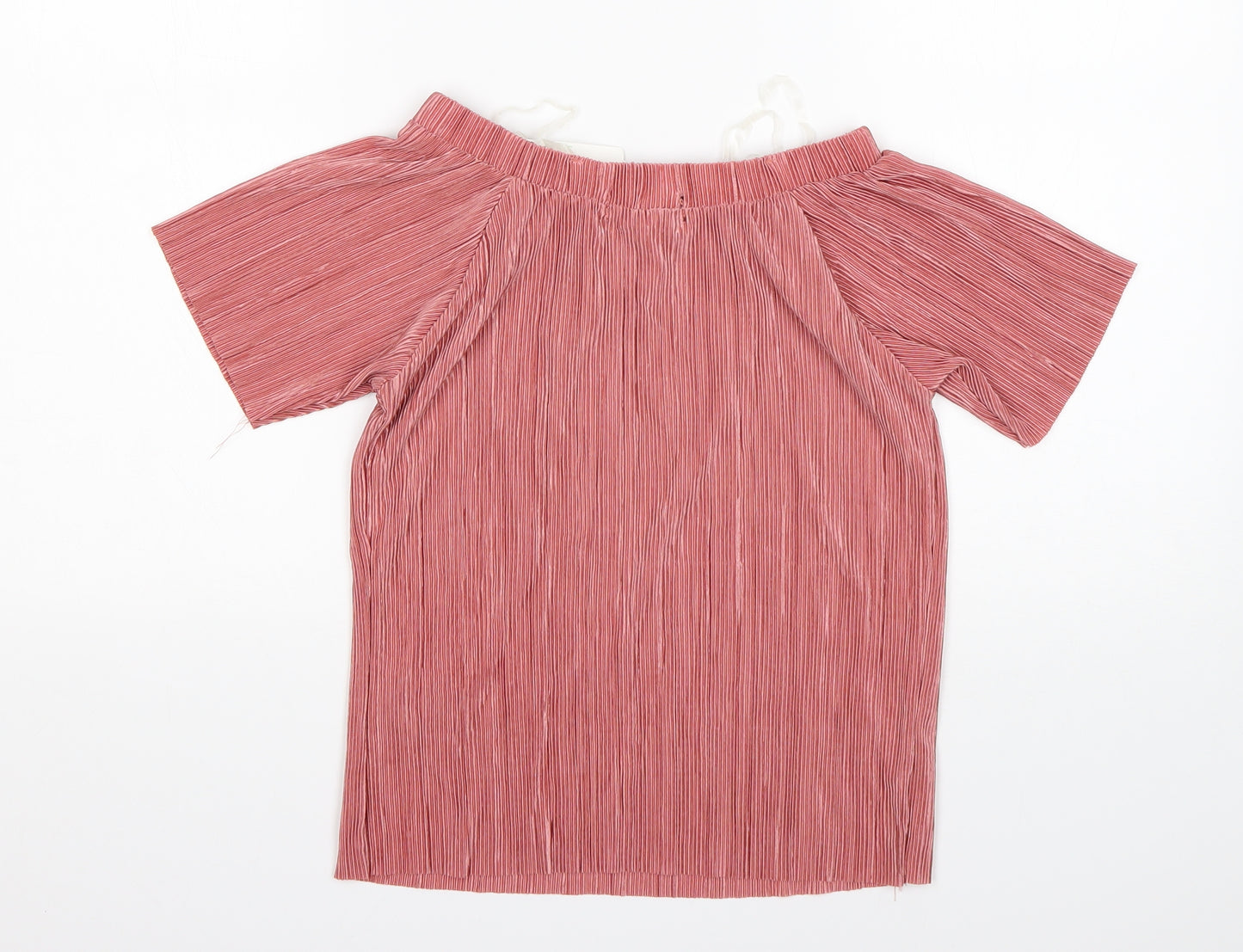 F&F Womens Pink  Polyester Basic Blouse Size S Boat Neck