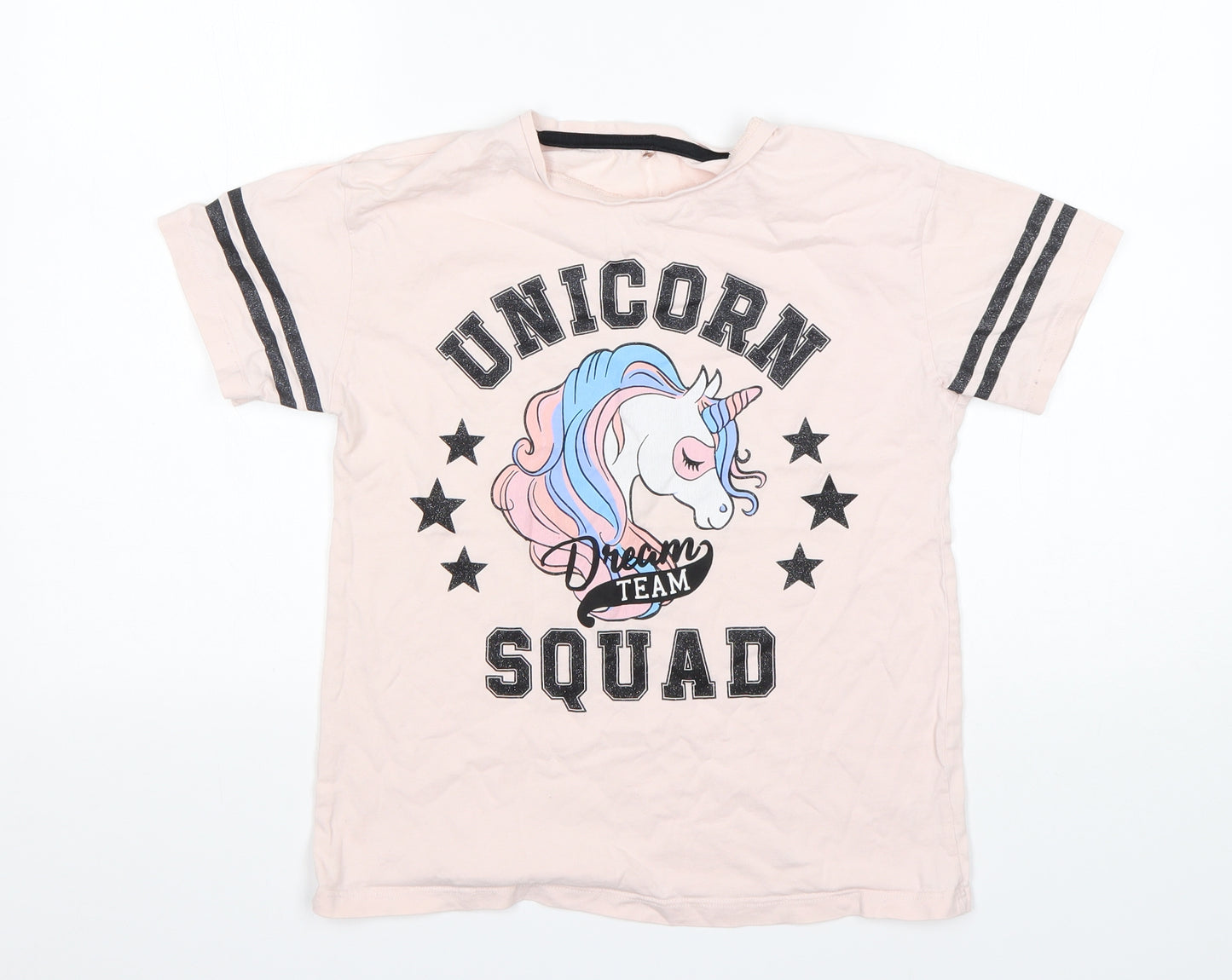 George Girls Pink Animal Print Cotton Top Pyjama Top Size 11-12 Years   - Unicorn