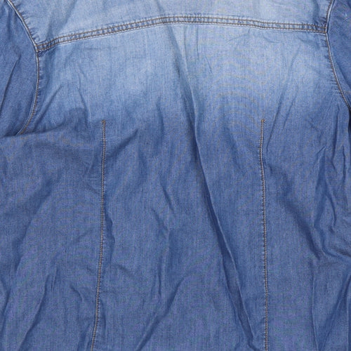 suitbelanco Womens Blue   Basic Button-Up Size S Collared