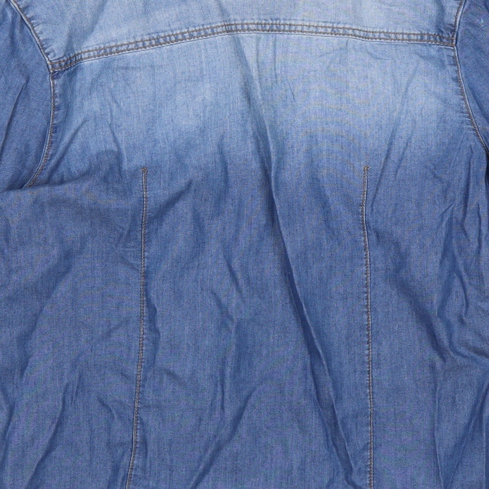 suitbelanco Womens Blue   Basic Button-Up Size S Collared