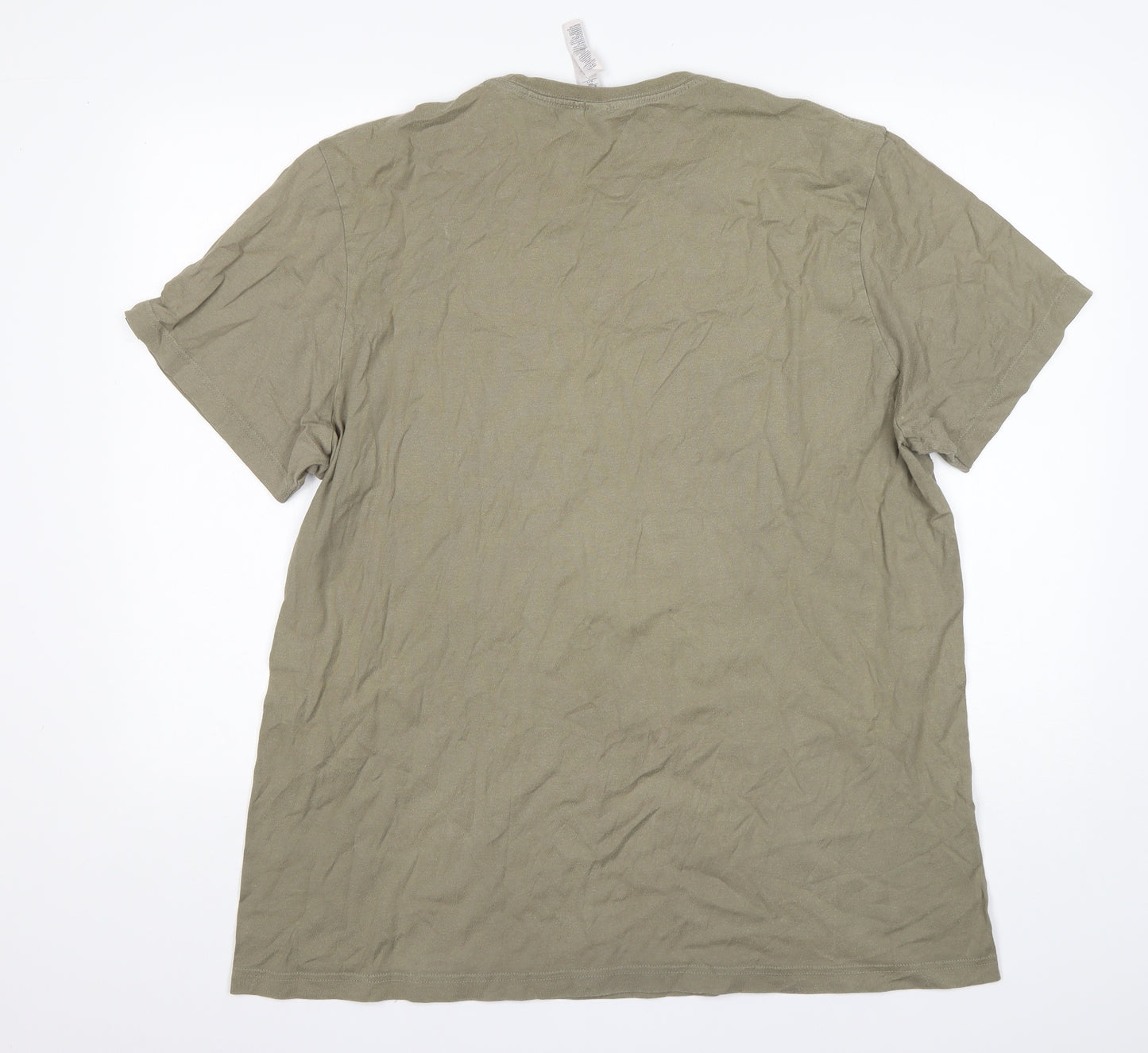 adidas Mens Green  Cotton  T-Shirt Size XL Round Neck
