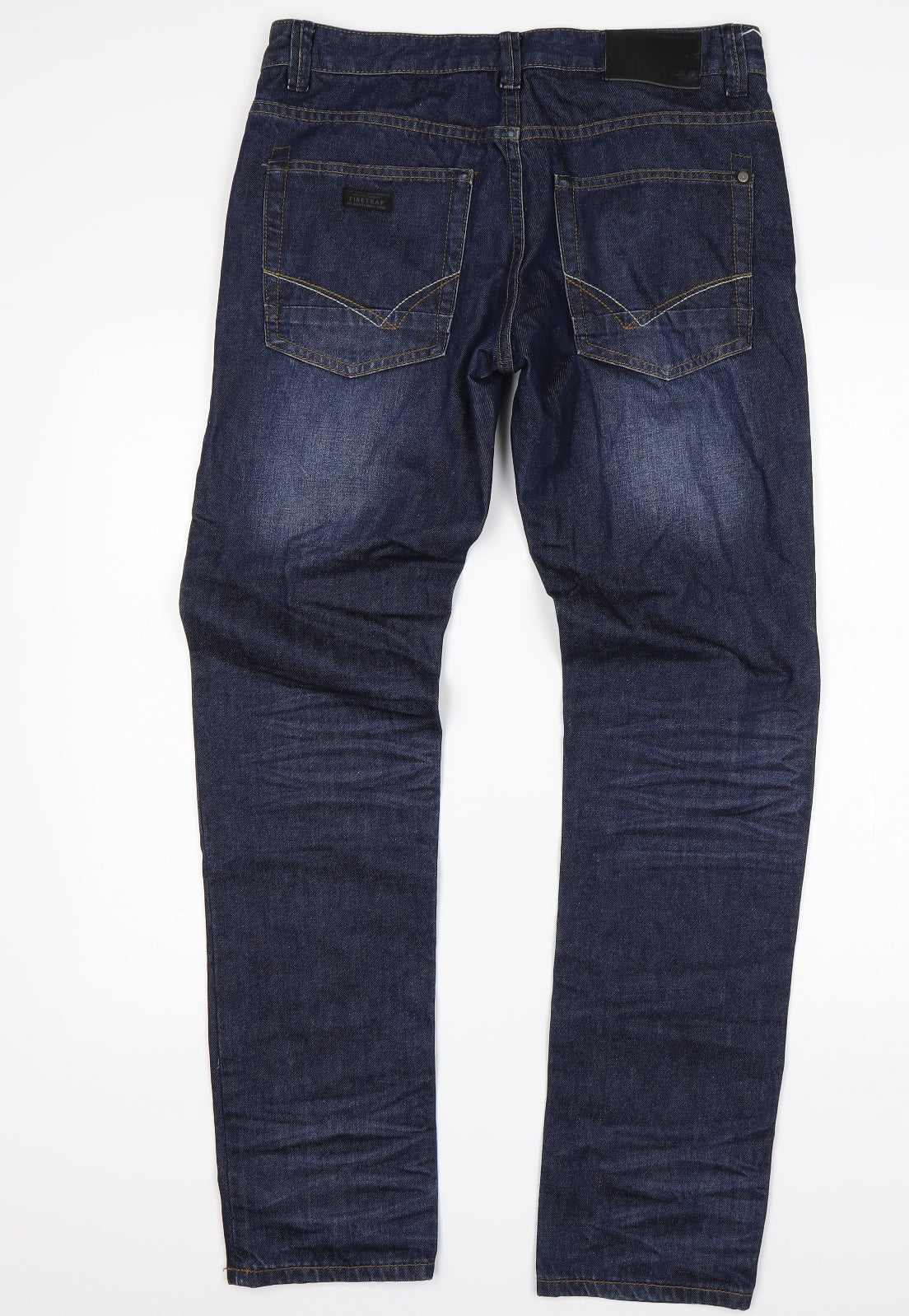 Firetrap Mens Blue  Cotton Straight Jeans Size 32 L32 in Regular