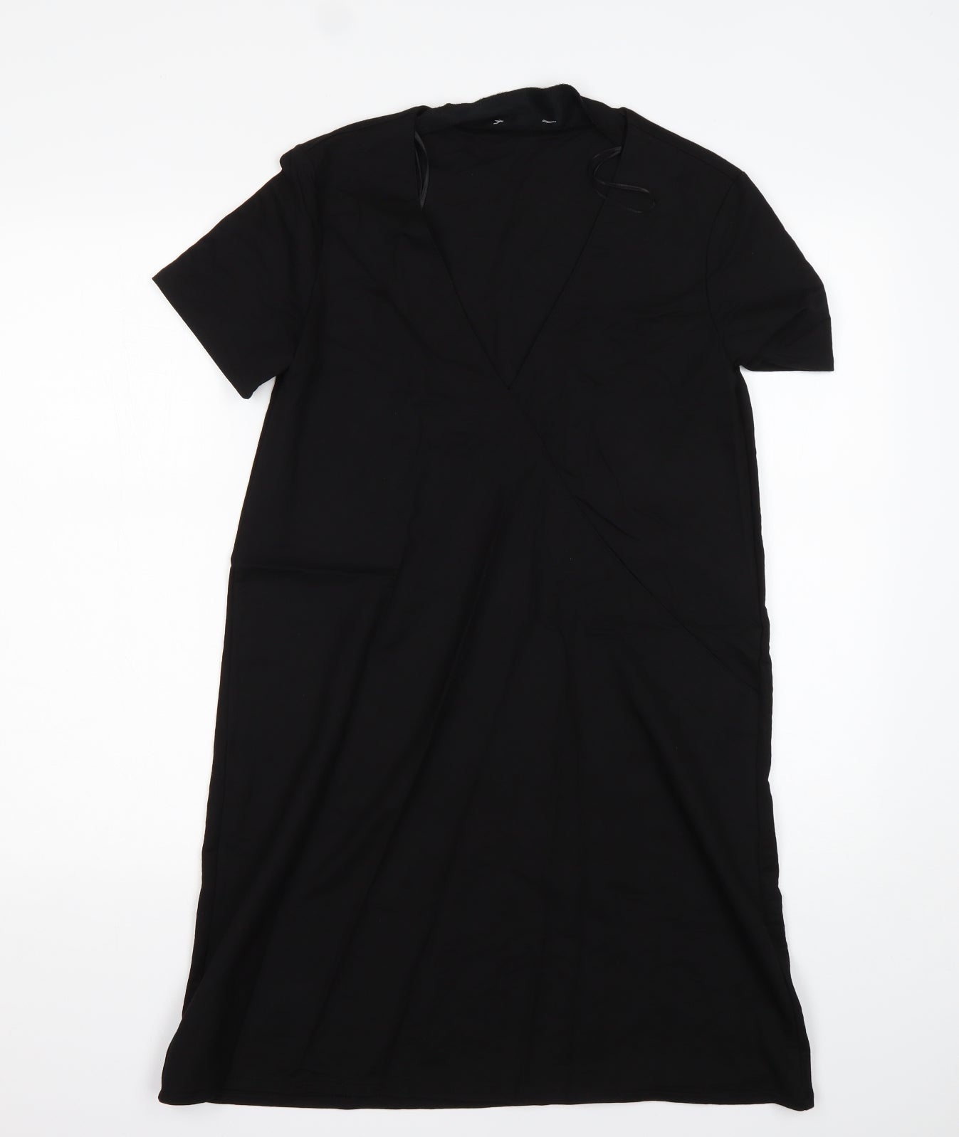 Zara Womens Black  Cotton A-Line  Size S  V-Neck