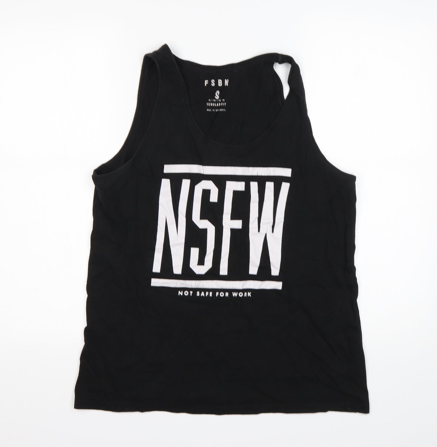 FSBN Mens Black   Basic Tank Size S Round Neck