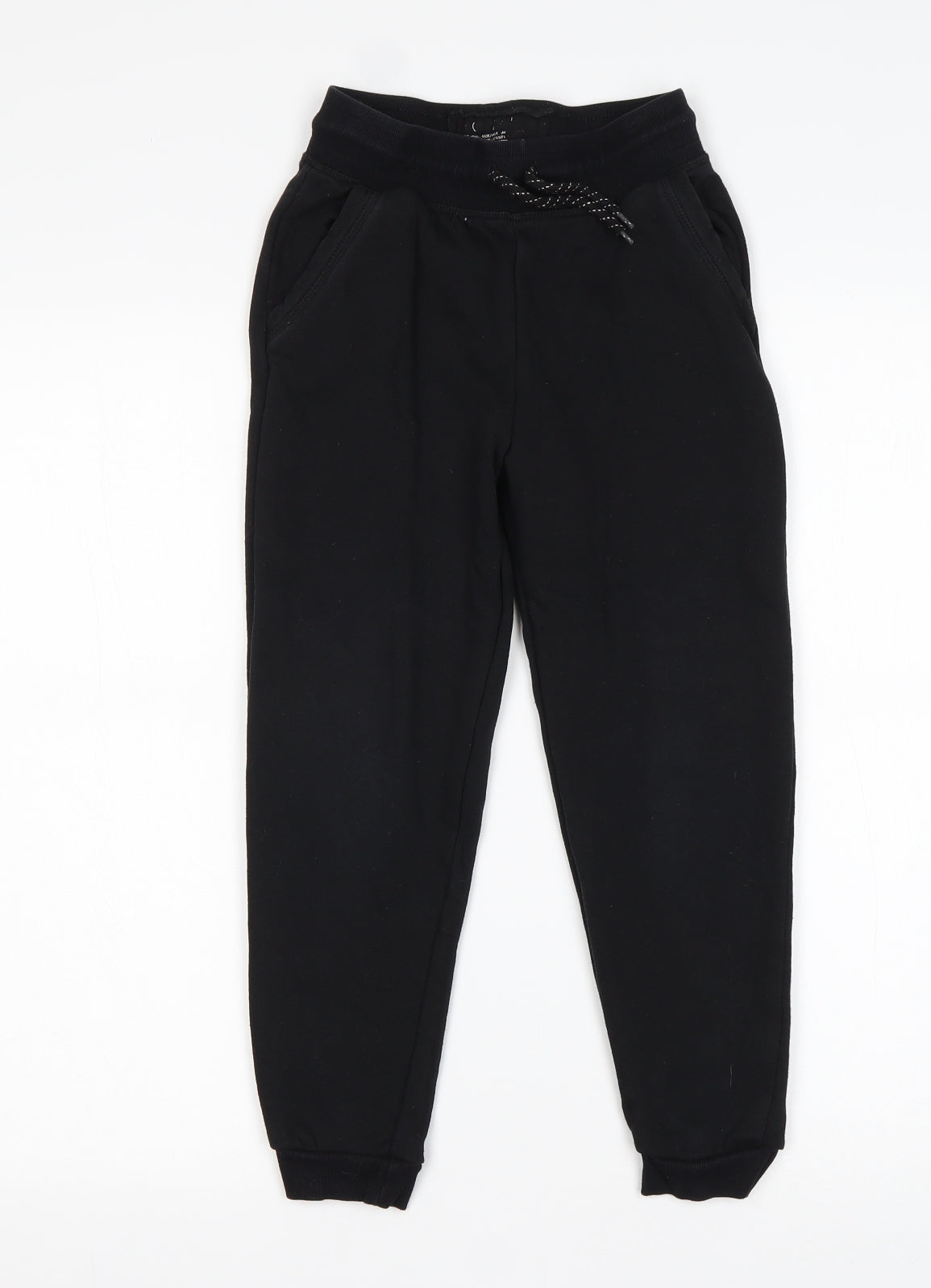 Primark Boys Black  Cotton Sweatpants Trousers Size 7-8 Years  Regular