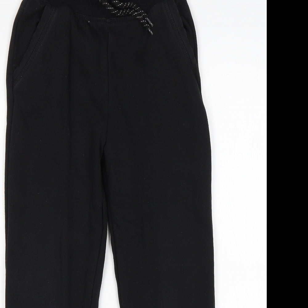 Primark Boys Black  Cotton Sweatpants Trousers Size 7-8 Years  Regular