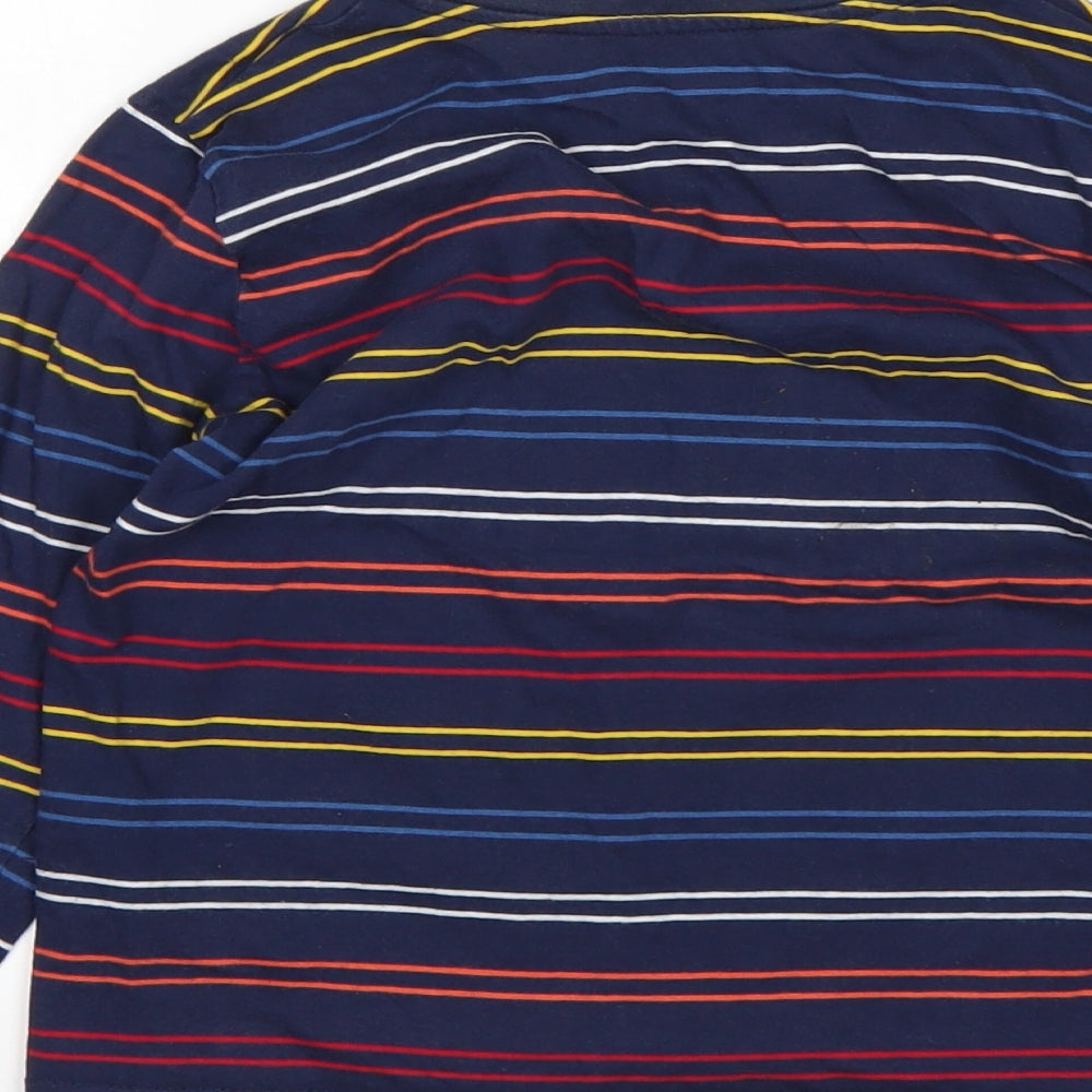 Primark Boys Multicoloured Striped Cotton Basic T-Shirt Size 7-8 Years Round Neck