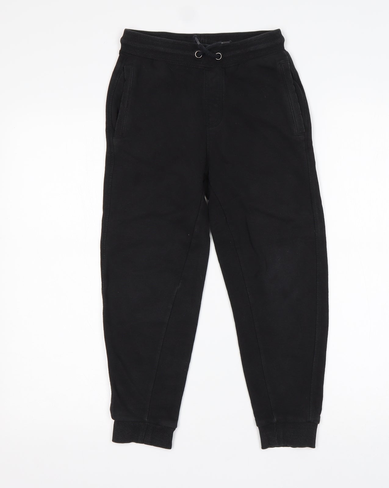Nutmeg Boys Black  Cotton Sweatpants Trousers Size 7-8 Years  Regular
