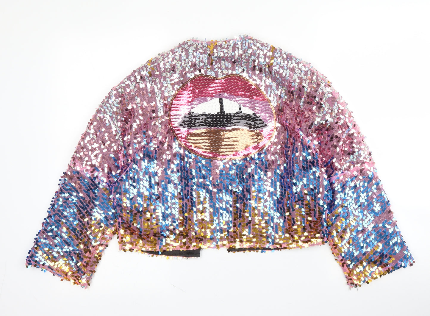 Missguided Womens Pink V-Neck  Polyester Cardigan Jumper Size 4