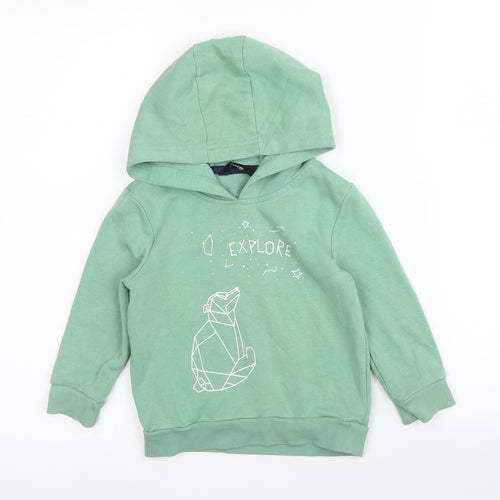 George Boys Green  Cotton Pullover Hoodie Size 2-3 Years
