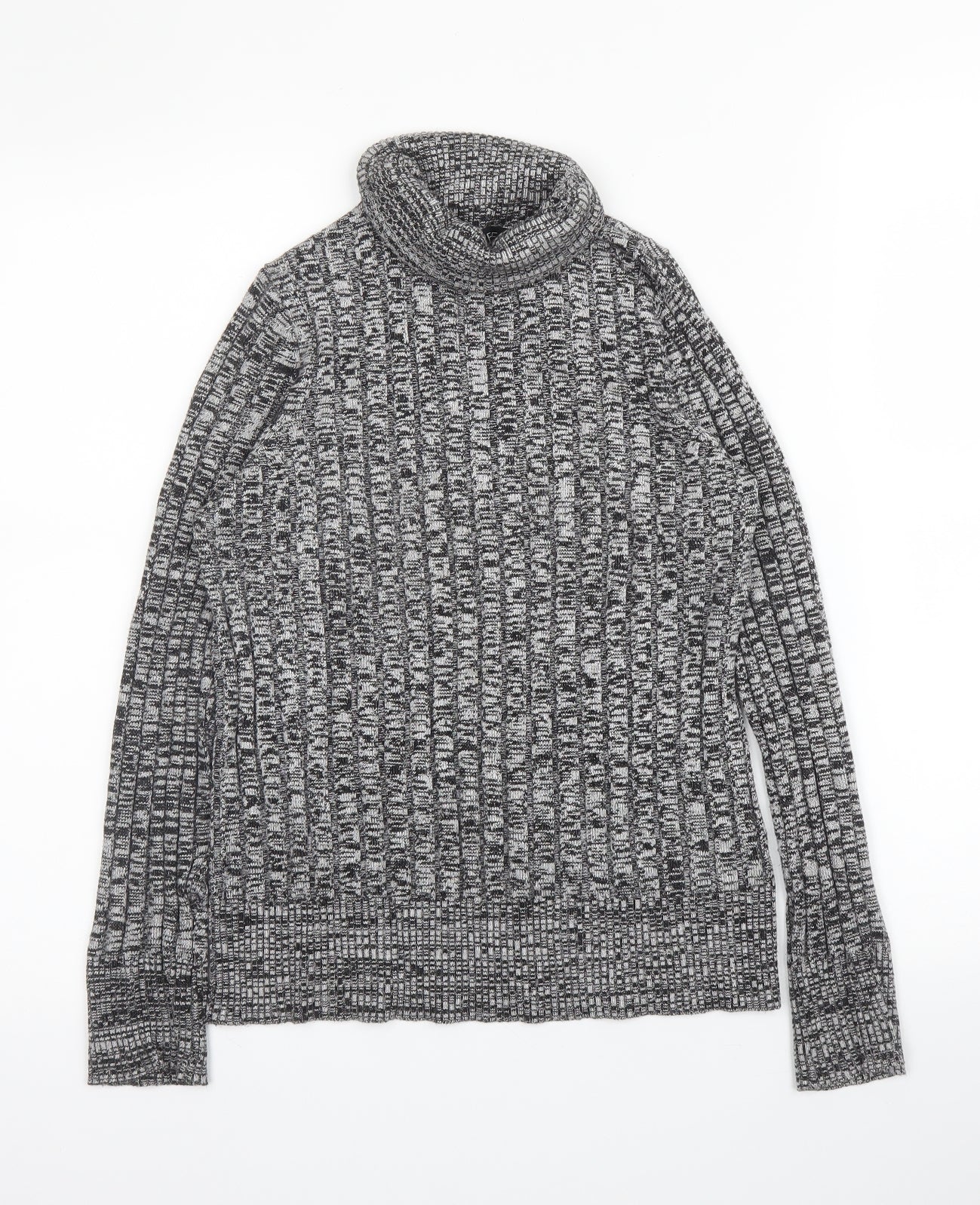 F&F Womens Grey Roll Neck  Viscose Pullover Jumper Size 10