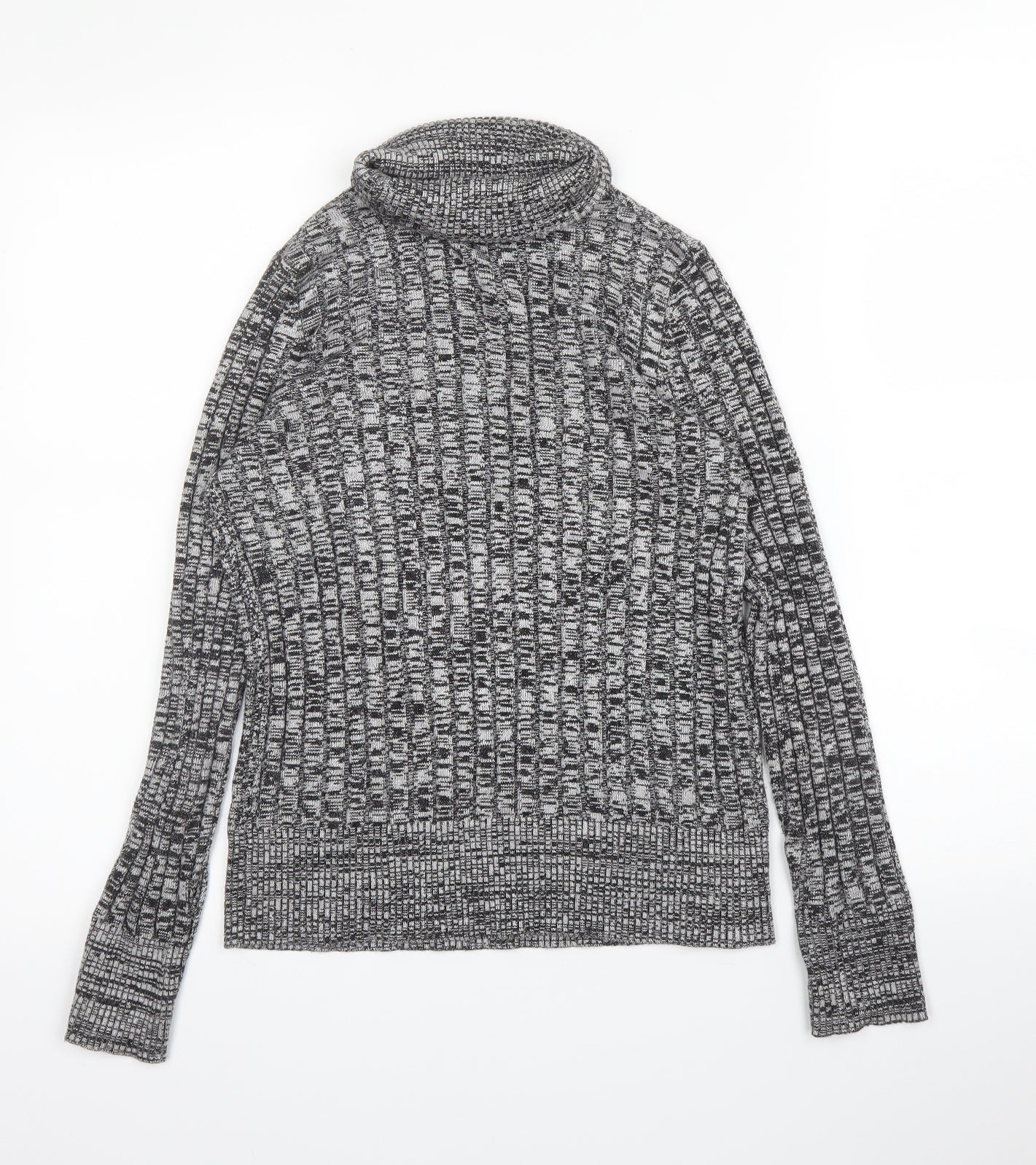 F&F Womens Grey Roll Neck  Viscose Pullover Jumper Size 10