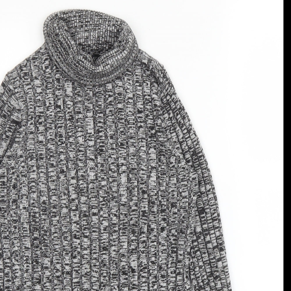 F&F Womens Grey Roll Neck  Viscose Pullover Jumper Size 10