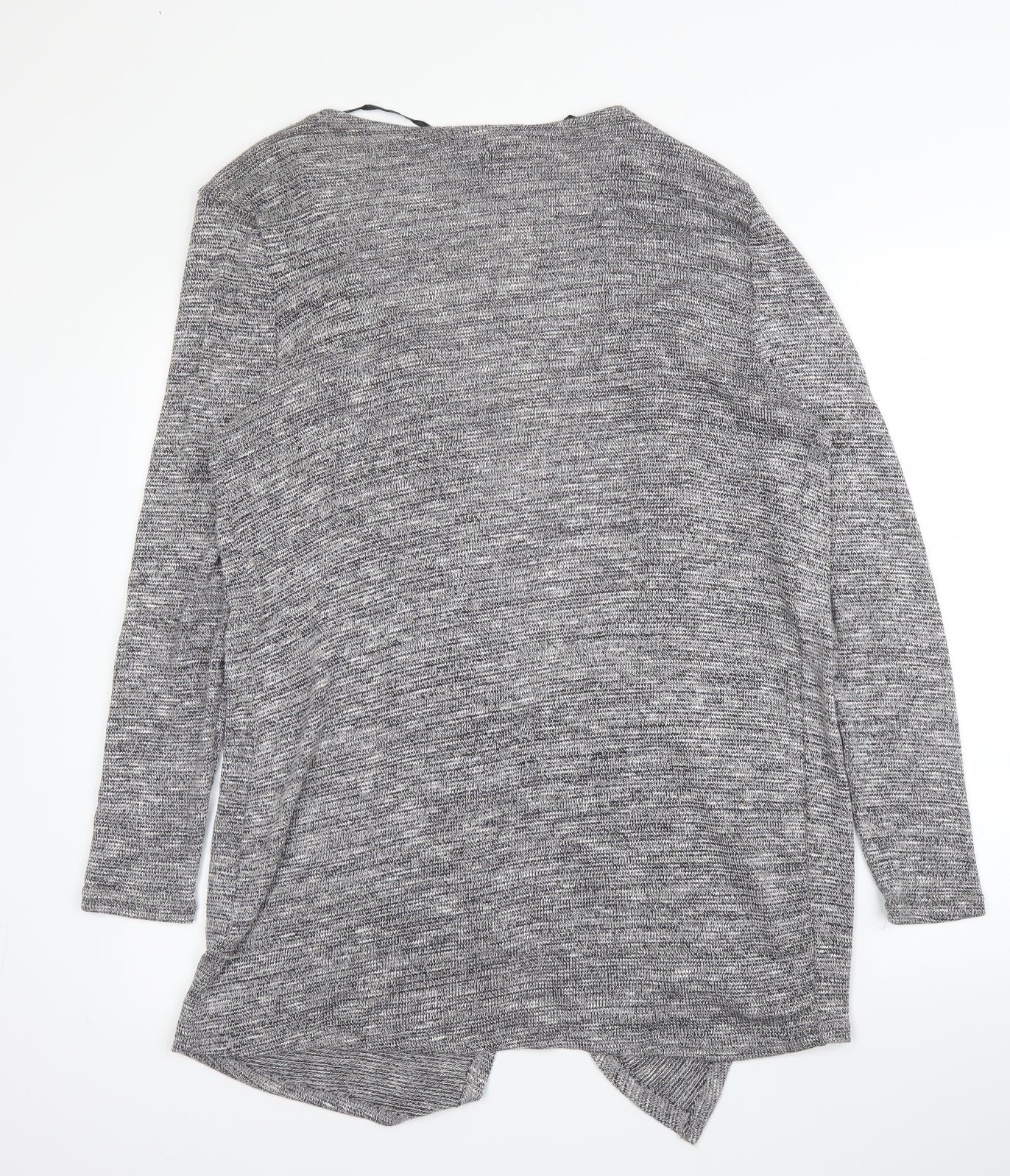 Primark Womens Grey V-Neck  Viscose Cardigan Jumper Size 14