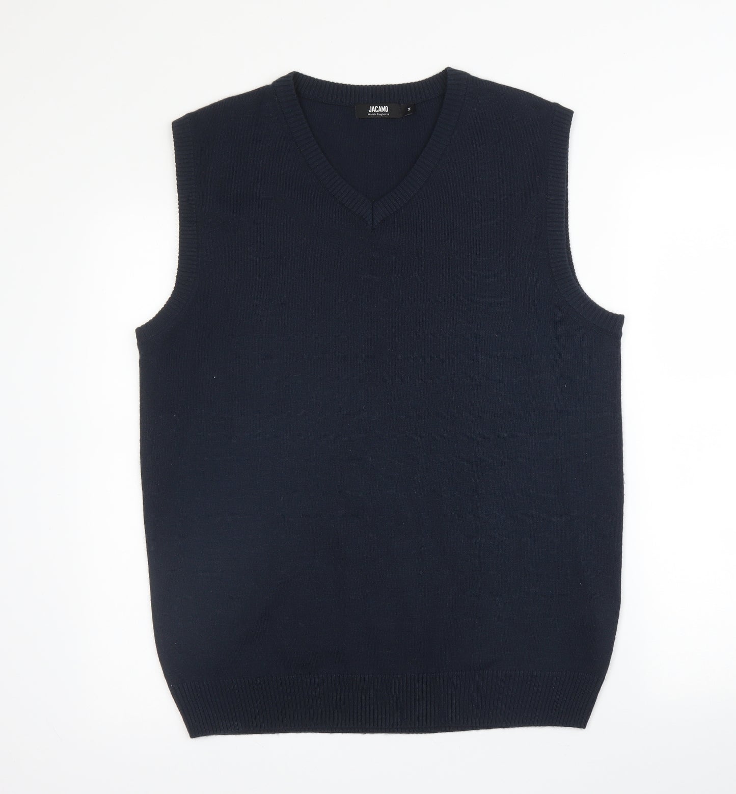 Jacamo Mens Blue V-Neck  Acrylic Vest Jumper Size M