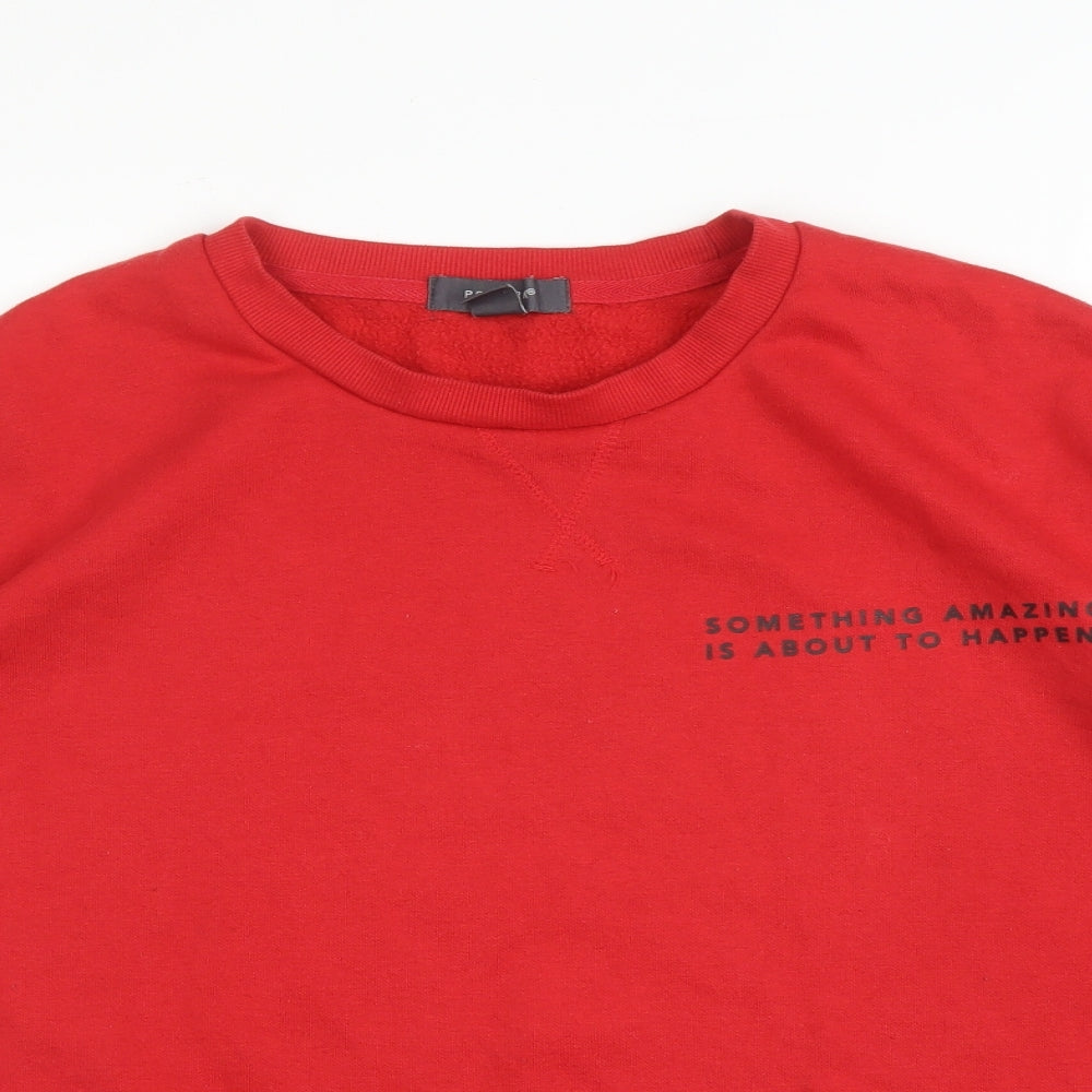 Primark Womens Red Round Neck  Cotton Pullover Jumper Size 18