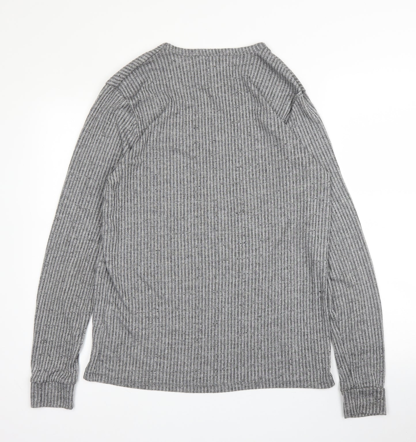 Topman Mens Grey Round Neck  Viscose Pullover Jumper Size XL