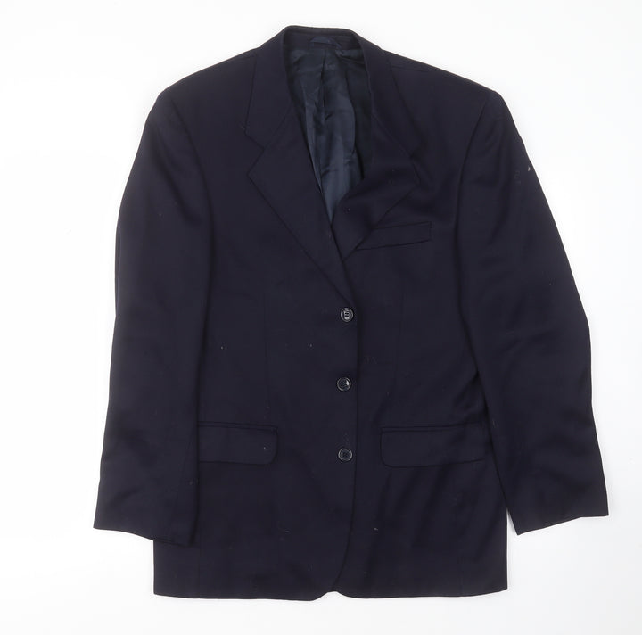 BURTONS Mens Blue Polyester Jacket Suit Jacket Size 38