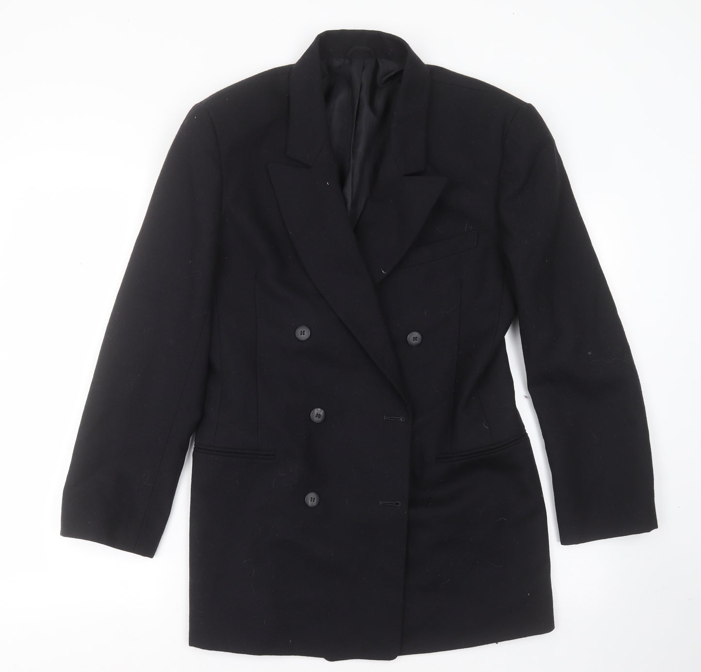 st Michael Womens Black  Wool Jacket Suit Jacket Size 12