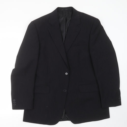 Pinstripe Mens Beige Striped Polyester Jacket Suit Jacket Size 42