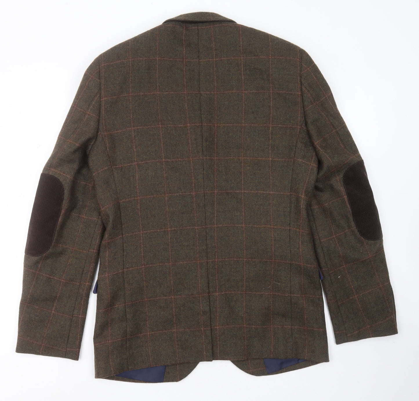 NEXT Mens Green Check Wool Jacket Suit Jacket Size 40   - tailored fit
