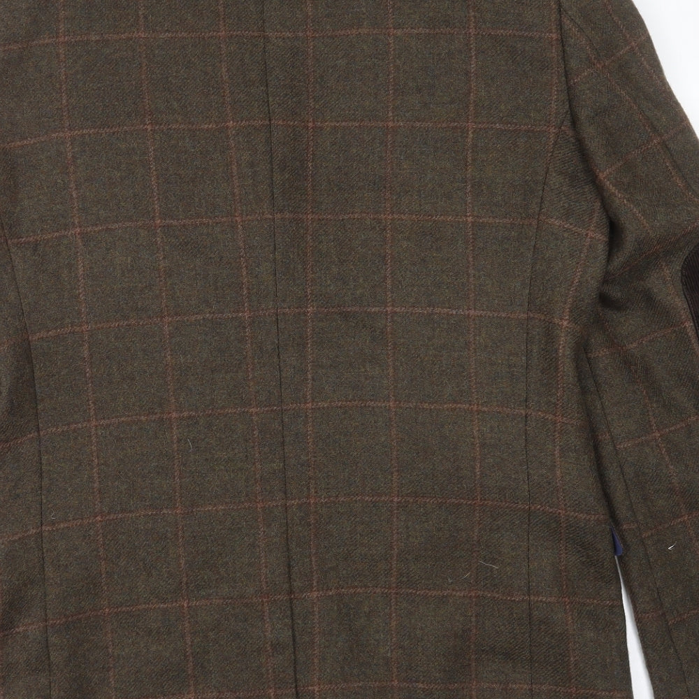 NEXT Mens Green Check Wool Jacket Suit Jacket Size 40   - tailored fit