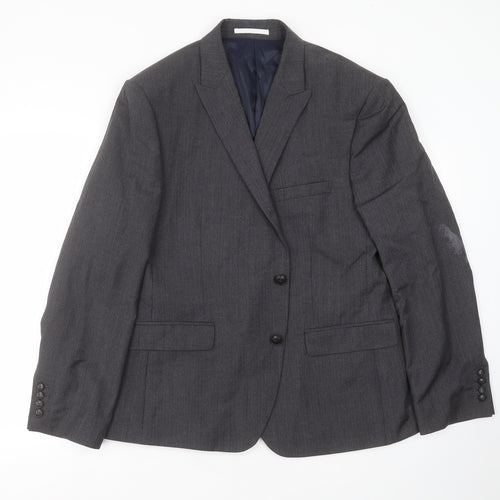 Marks and Spencer Mens Grey Herringbone Wool Jacket Suit Jacket Size 44
