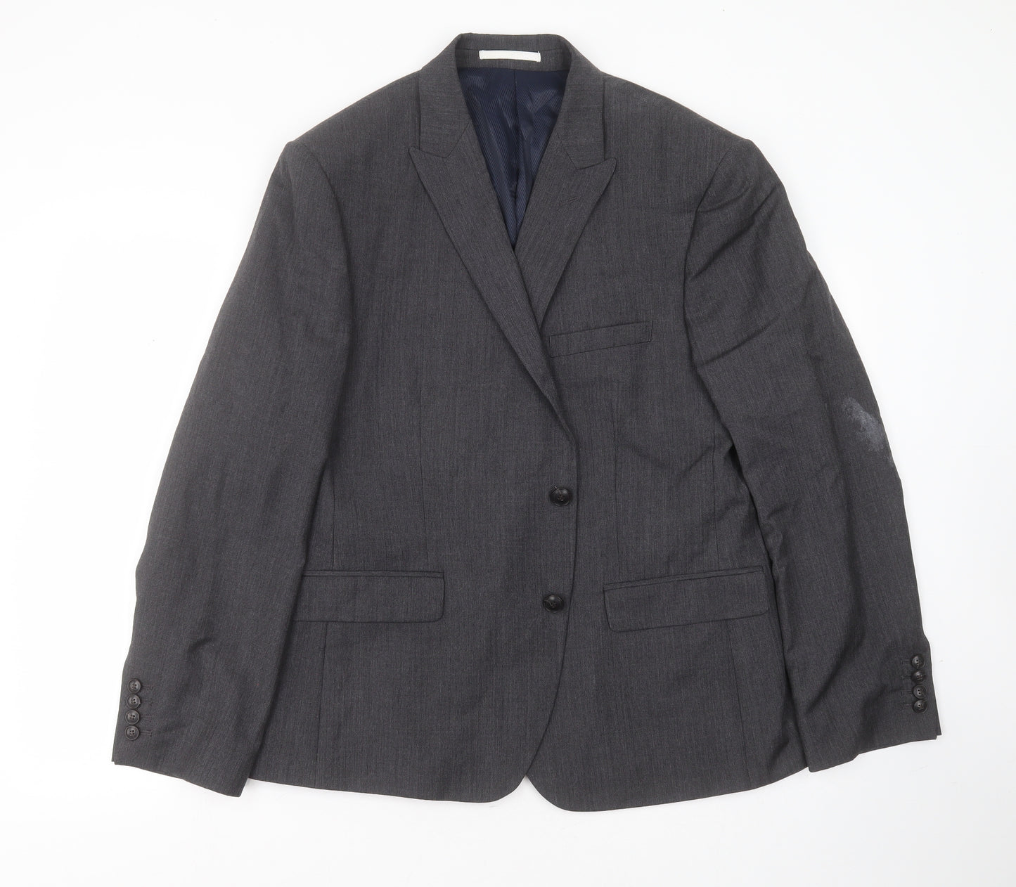 Marks and Spencer Mens Grey Herringbone Wool Jacket Suit Jacket Size 44