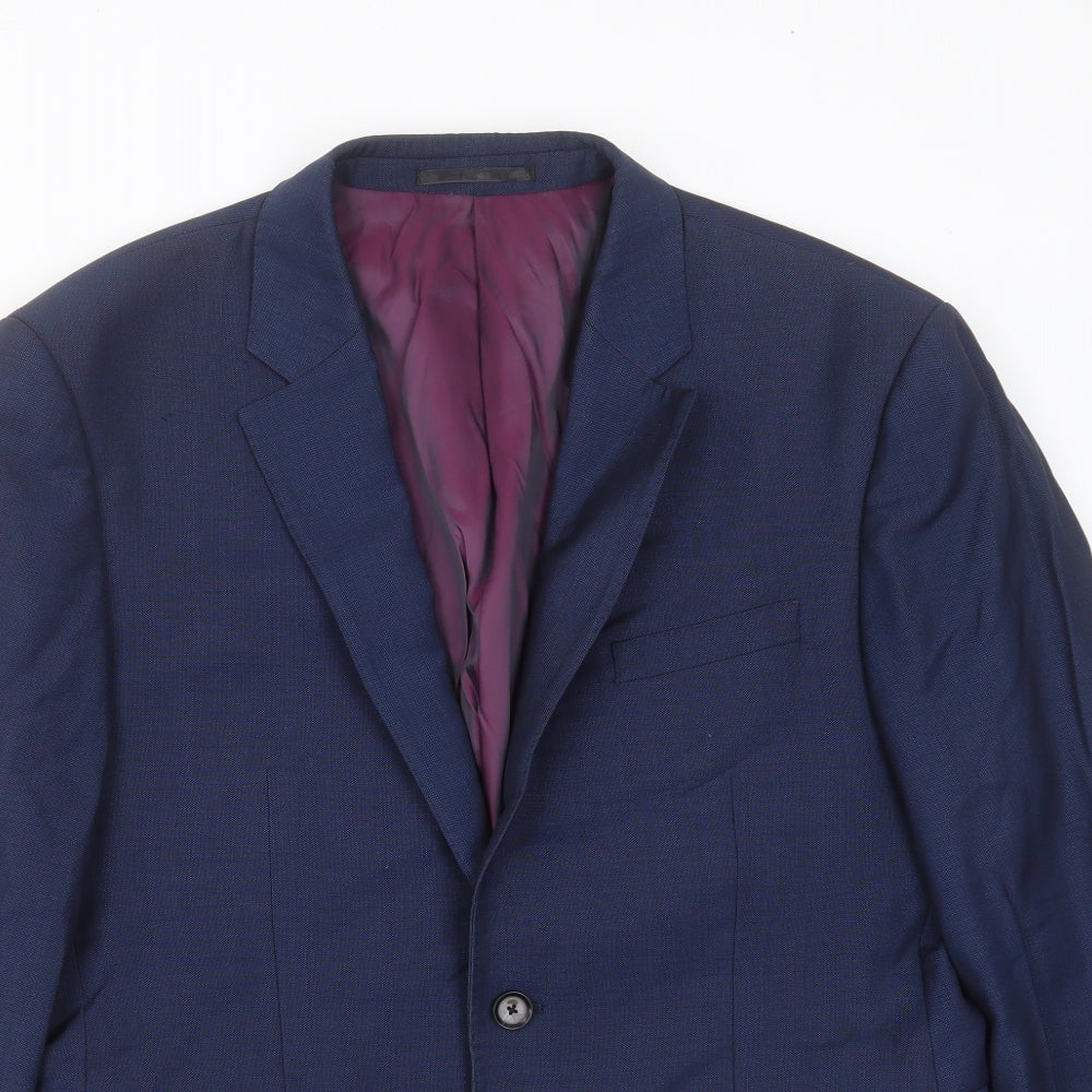 TM Lewin   Mens Blue  Wool Jacket Suit Jacket Size 42
