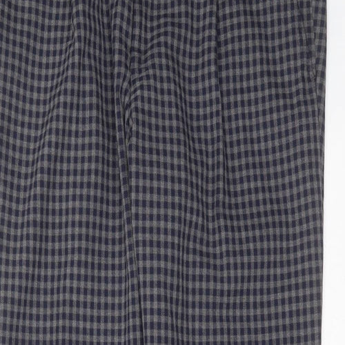 MCNEAL Mens Blue Check Polyester Trousers  Size 36 in L31 in Regular Zip
