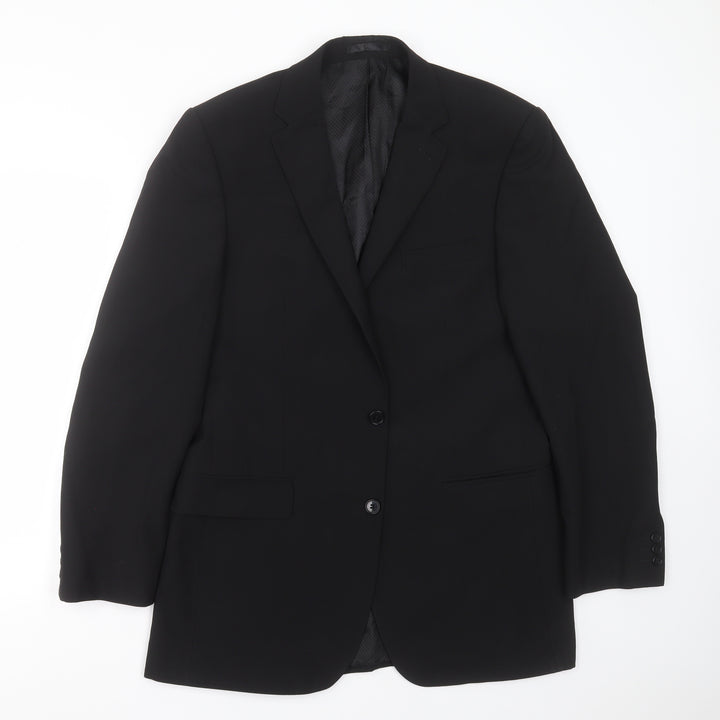Karl Jackson Mens Black Polyester Jacket Suit Jacket Size 40