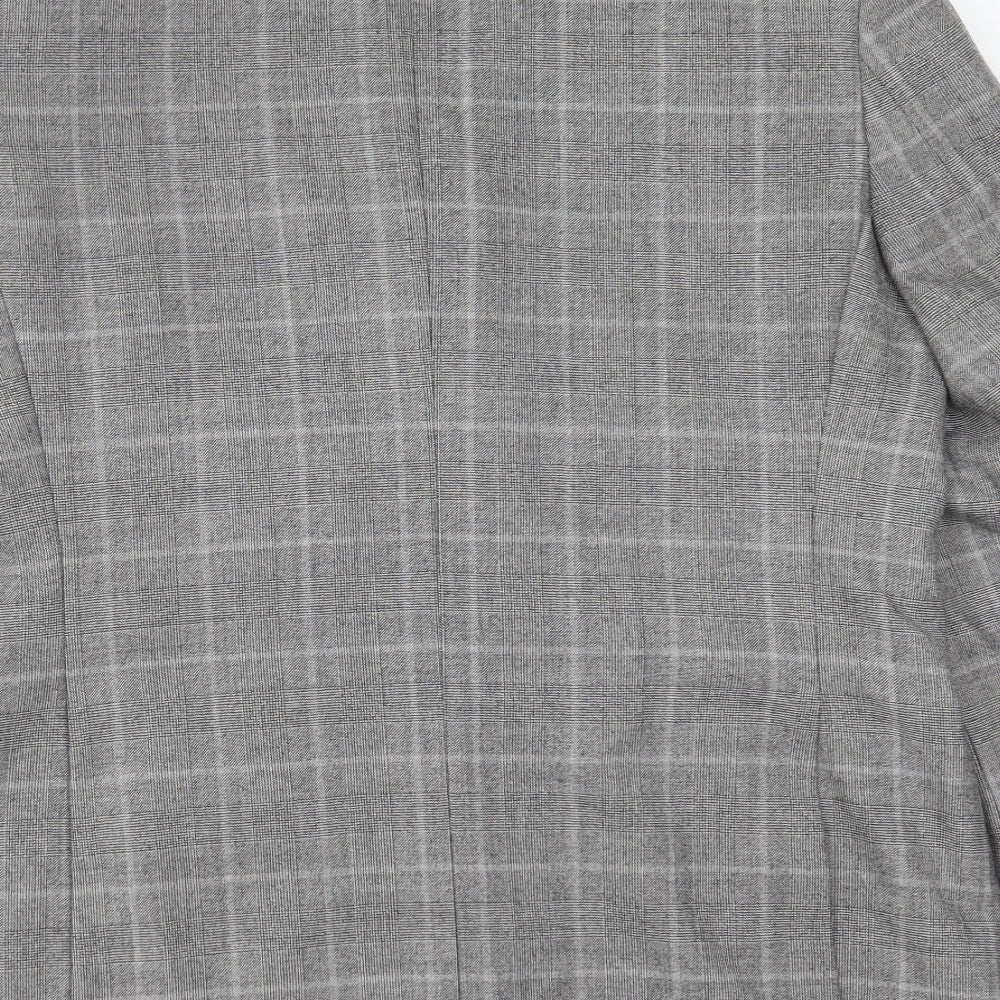 Savoy Taylors Guild  Mens Grey Check Wool Jacket Suit Jacket Size 42