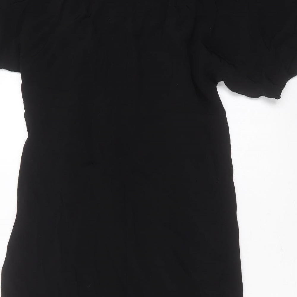 ASOS Womens Black  Viscose Shift  Size 8  V-Neck  - tie Front Detail
