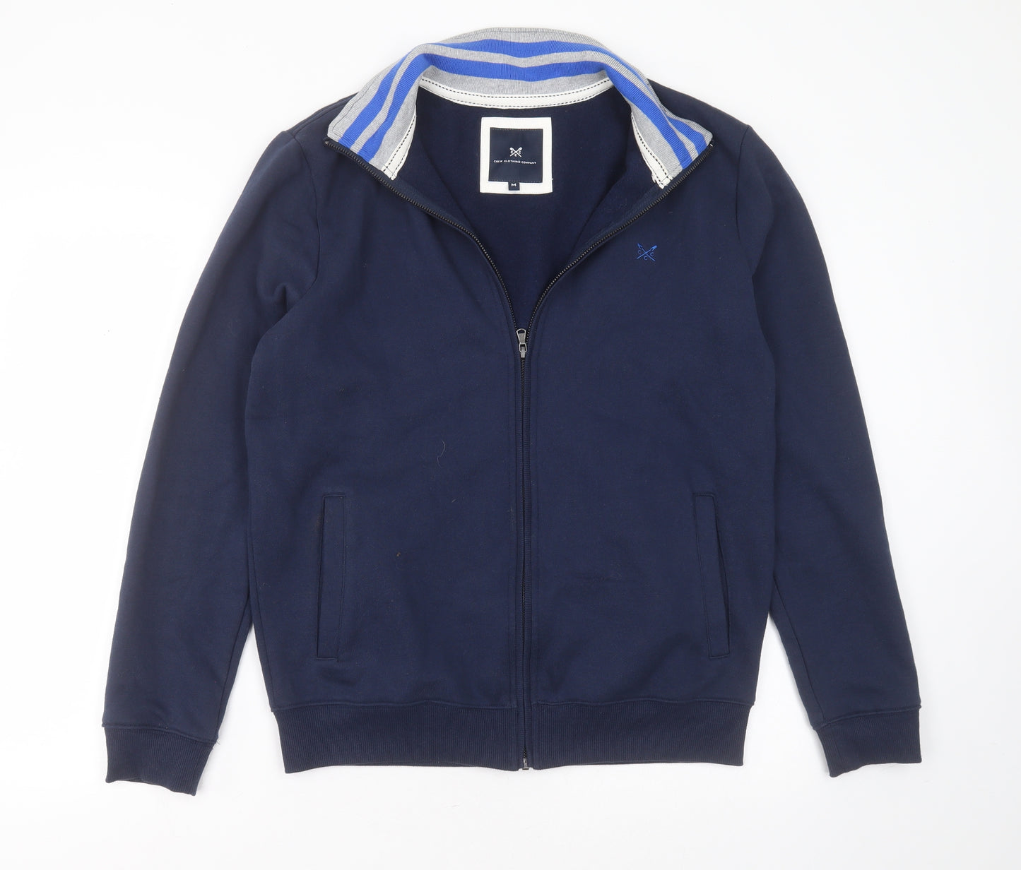 Crew Clothing Mens Blue  Cotton Full Zip Sweatshirt Size M