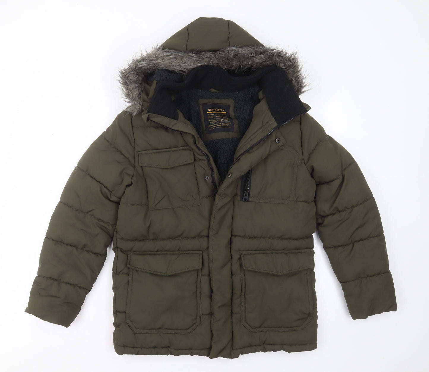 NEXT Boys Green   Puffer Jacket Jacket Size 11 Years  Zip