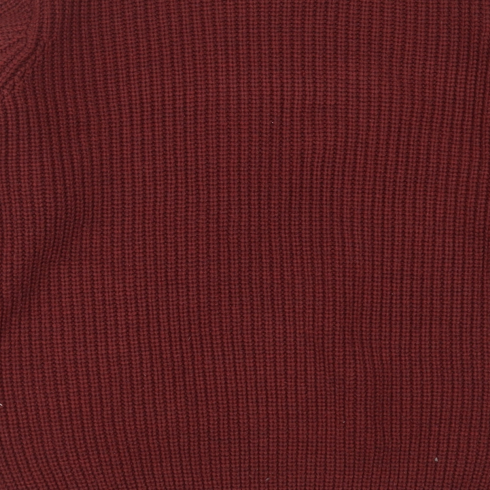 PG FIELD Mens Red Round Neck  Acrylic Pullover Jumper Size M   - burgundy